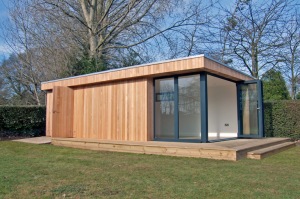 Garden Studio for life, with integrated garage and art space for painting, designed by Studioni Ltd.